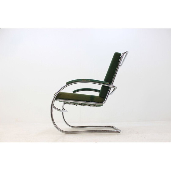 Image 1 of Fauteuil vintage en chrome vert par Anton Lorenz pour Thonet, 1930