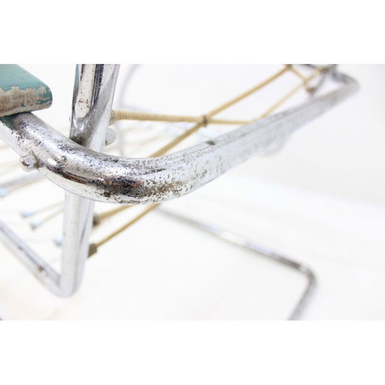 Image 1 of Fauteuil vintage en chrome vert par Anton Lorenz pour Thonet, 1930