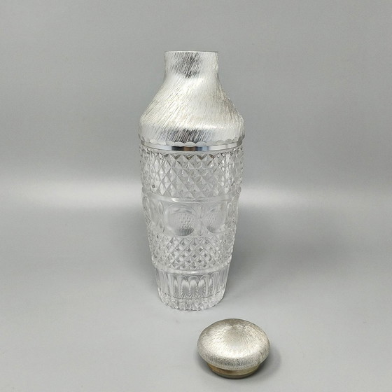 Image 1 of 1960S Gorgeous Cut Crystal Cocktail Shaker With Ice Bucket By Arir. Fabriqué en Italie.