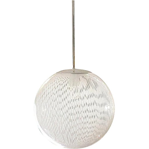 Lampe suspendue vintage par Massimo Vignelli pour Venini, Italie 1970