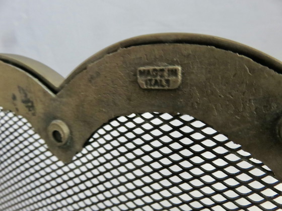 Image 1 of Pare Feu De Cheminée Italien, En Laiton, 3 Volets Repliables, 1970