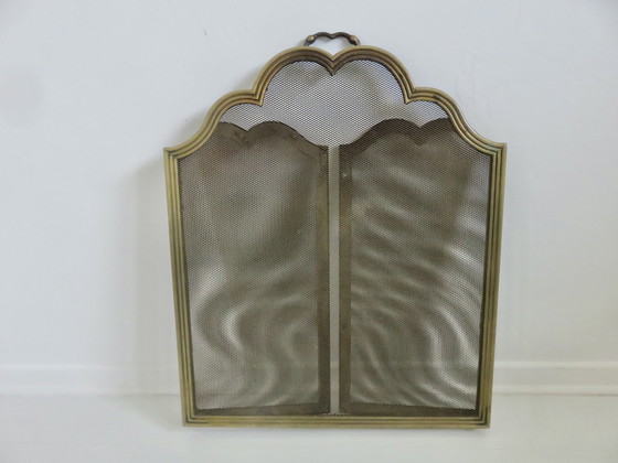 Image 1 of Pare Feu De Cheminée Italien, En Laiton, 3 Volets Repliables, 1970