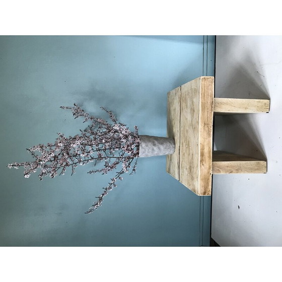 Image 1 of Table basse vintage brutaliste en bois massif