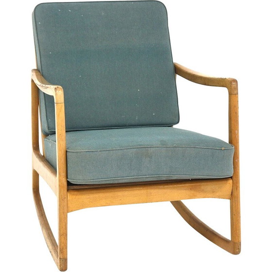 Image 1 of Fauteuil à bascule vintage en hêtre par Ole Wanscher pour France et Son, Danemark 1950