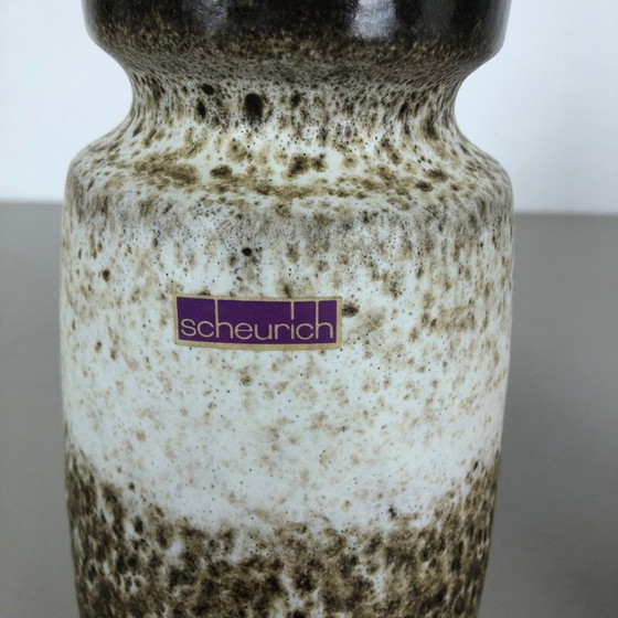 Image 1 of Ensemble de 4 vases vintage en céramique de lave grasse de Scheurich, Allemagne 1970