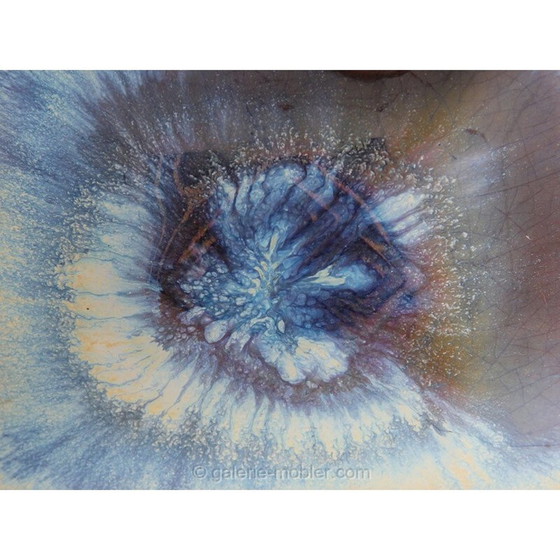 Image 1 of Bol carré en céramique vintage bleu scandinave par Michael Andersen et Amp, 1970