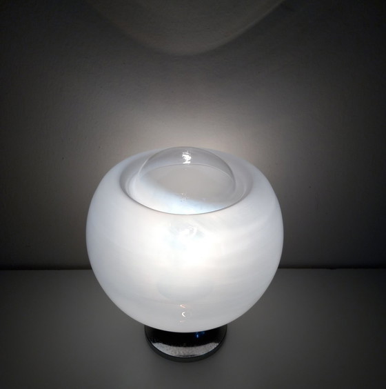 Image 1 of Lampe De Table Vintage • Acier & Verre • Murano • Space Age • 1970