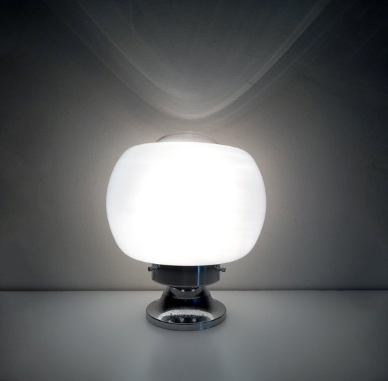 Image 1 of Lampe De Table Vintage • Acier & Verre • Murano • Space Age • 1970