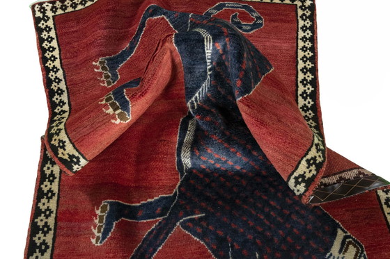 Image 1 of Tapis Gabbeh Nomade noué à la main - Design Tigre - 174 X 107 cm