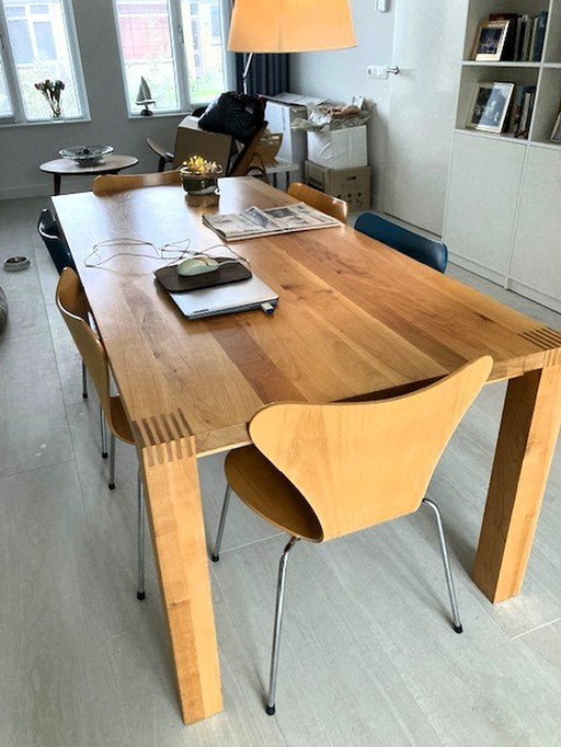 Magnifique table de salle à manger en bois massif par Pilat & Pilat