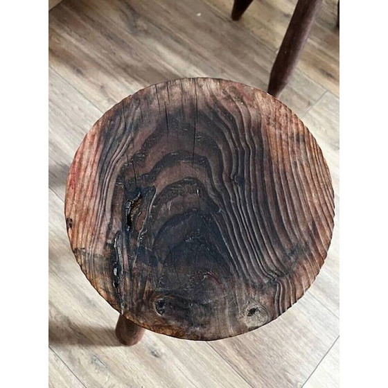 Image 1 of Ensemble de 4 tabourets tripodes vintage