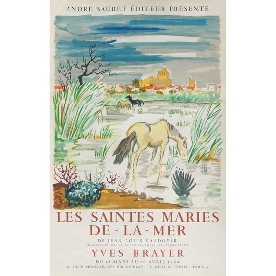 Image 1 of Affiche vintage "les saintes maries de la mer" par Yves BRAYER, 1964