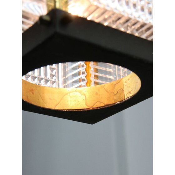 Image 1 of Lanterne vintage en laiton et verre, Italie