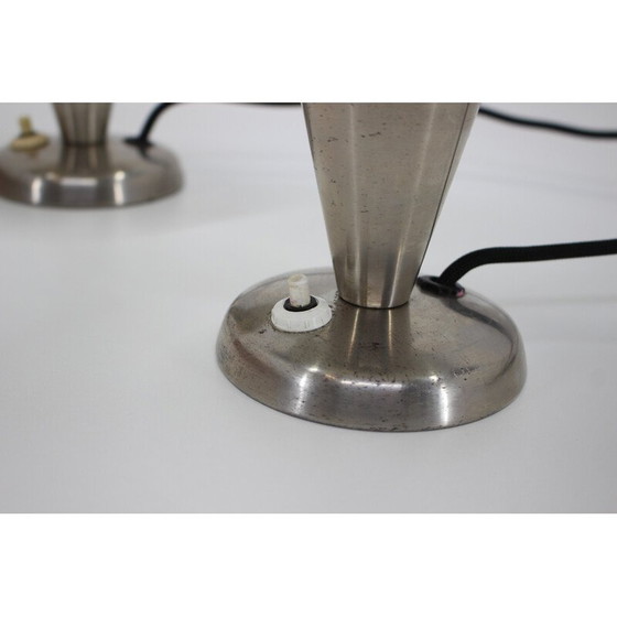 Image 1 of Paire de lampes chromées Bauhaus, Tchécoslovaquie 1930