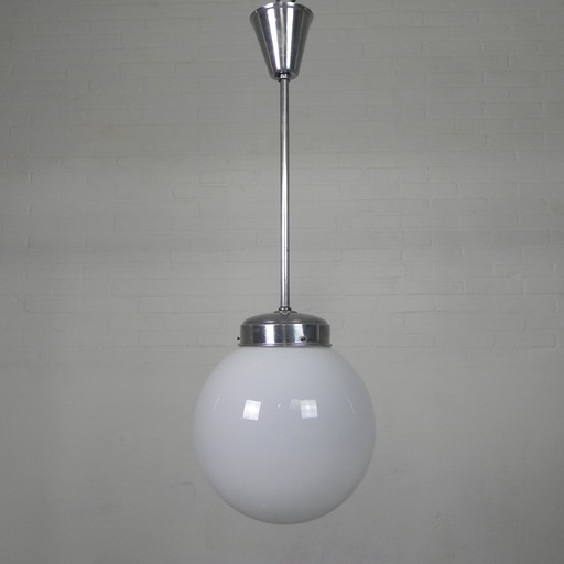 Lampe suspendue Art Déco avec ampoule blanche, années 1930