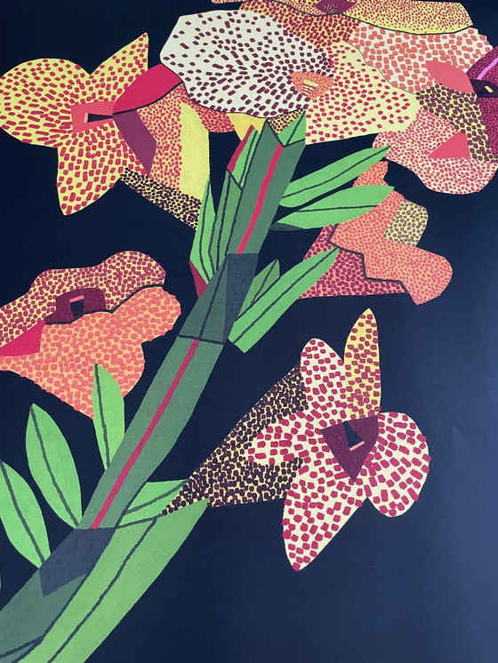 Image 1 of Jonas Wood, Fleur jaune avec lignes 2, 2021, Copyright Jonas Wood,