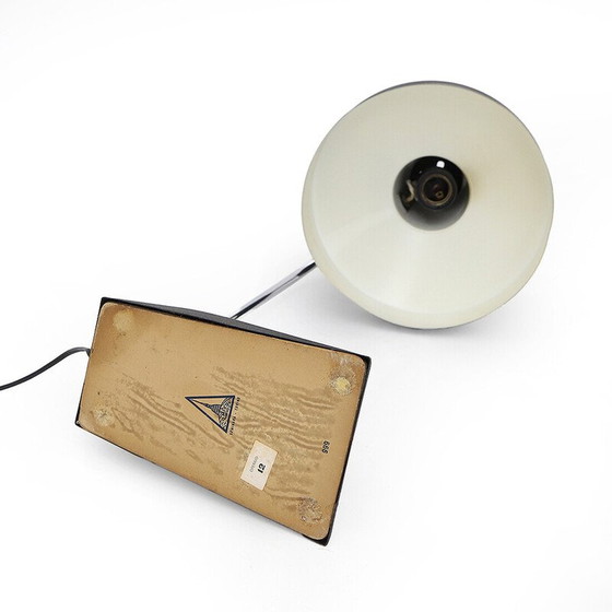 Image 1 of Lampe de table vintage en chrome et métal peint en noir pour Seminara, Italie 1960
