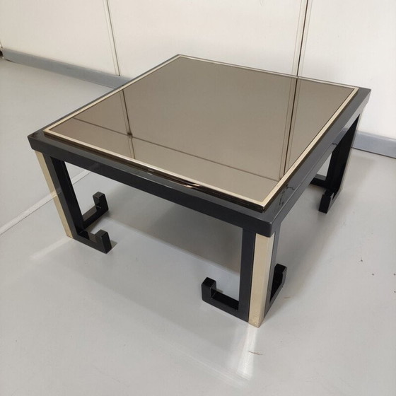Image 1 of Table basse vintage M2000 avec plateau en miroir fumé