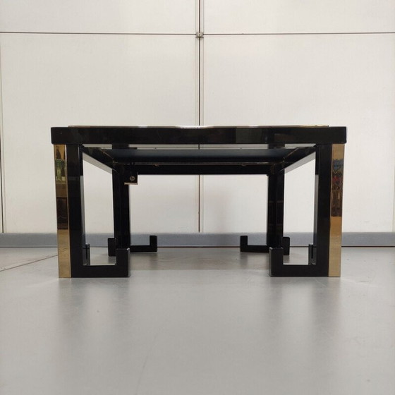 Image 1 of Table basse vintage M2000 avec plateau en miroir fumé