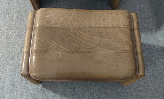 Image 1 of De Sede Sesssel + tabouret Mid Century 60Er Danish Design Cuir Vintage Retro 60S