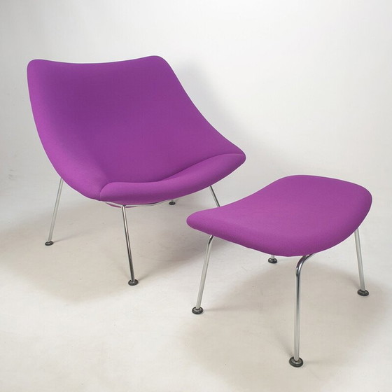 Image 1 of Fauteuil et ottoman Vintage Oyster par Pierre Paulin pour Artifort, 1980