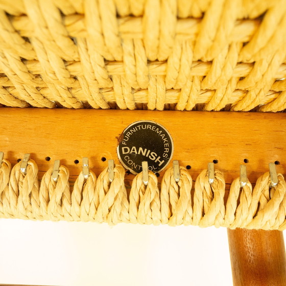Image 1 of Chaise de salle à manger danoise, modèle 75 par Niels Otto Möller, teck et corde de papier, années 1960