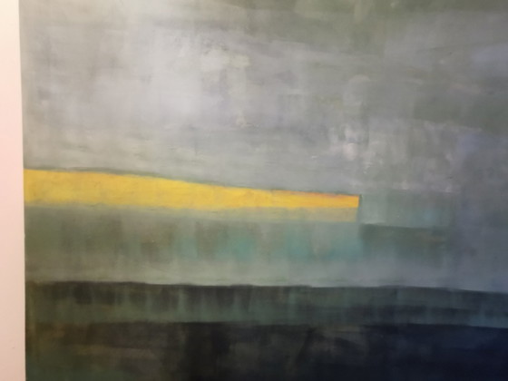 Image 1 of Paysage des Wadden 150x100 - Par Nathalie Van Barneveld - Peinture acrylique sur toile Toile avec châssis en bois