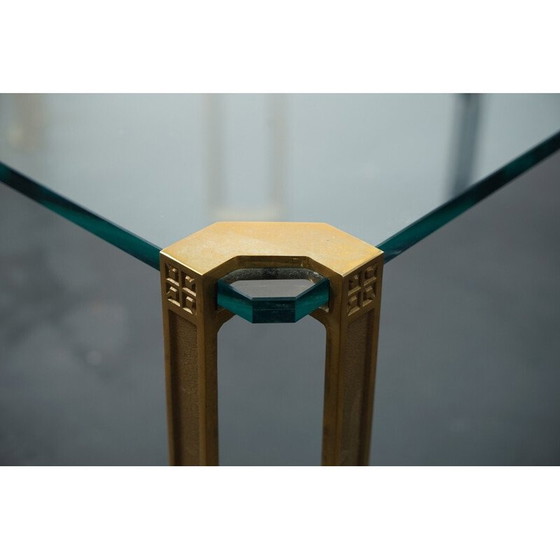 Image 1 of Paire de tables basses vintage en verre et fer doré par Peter Ghyczy, Pays-Bas 1970