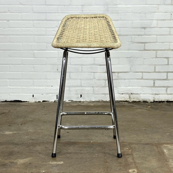 Image 1 of Tabouret de bar vintage - osier / rotin