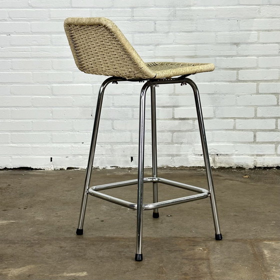 Image 1 of Tabouret de bar vintage - osier / rotin