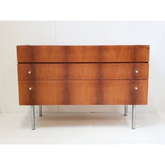 Image 1 of Commode vintage en bois et métal par André Monpoix, 1960