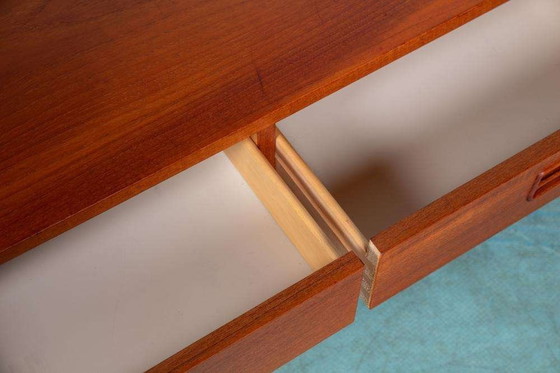 Image 1 of Buffet bas Japandi en teck, buffet minimaliste midcentury