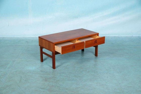 Image 1 of Buffet bas Japandi en teck, buffet minimaliste midcentury