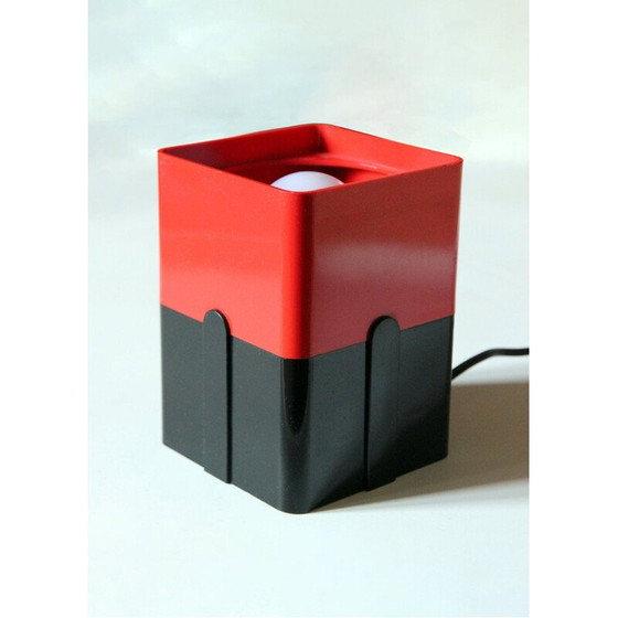 Lampe de table vintage en plastique bicolore, Italie – Plastic (photo 7 of 8)