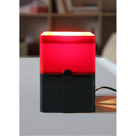 Lampe de table vintage en plastique bicolore, Italie – Plastic (photo 4 of 8)