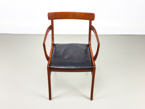 Fauteuil Rungstedlund En Teck et Cuir Par Ole Wanscher Pour P. Jeppesen, 1960S