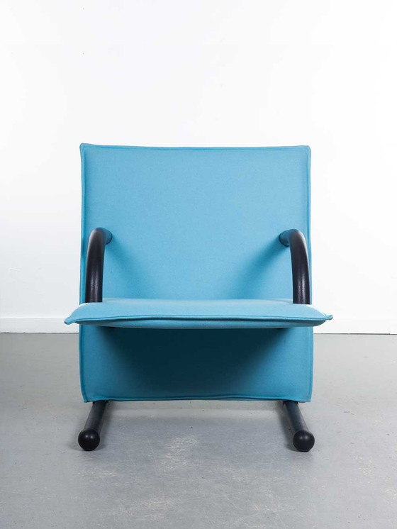 Image 1 of New Upholstered Light Blue T-Line Armchair - Burkhard Vogtherr - Arflex