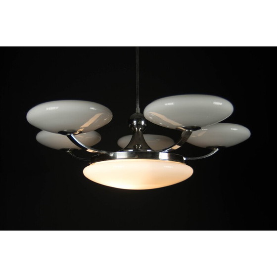 Image 1 of Lustre en verre vintage, Tchécoslovaquie 1930