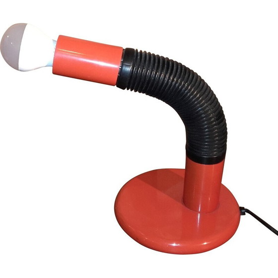 Image 1 of Lampe de bureau vintage "BENDY" en métal rouge par Targetti Sankey, Italie 1970