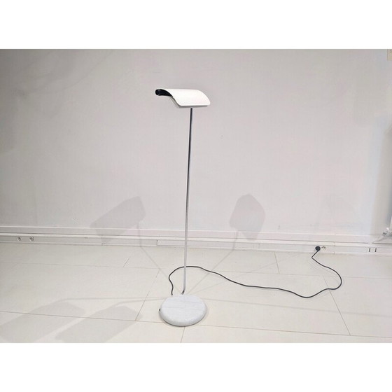 Image 1 of Lampadaire vintage avec base circulaire en marbre