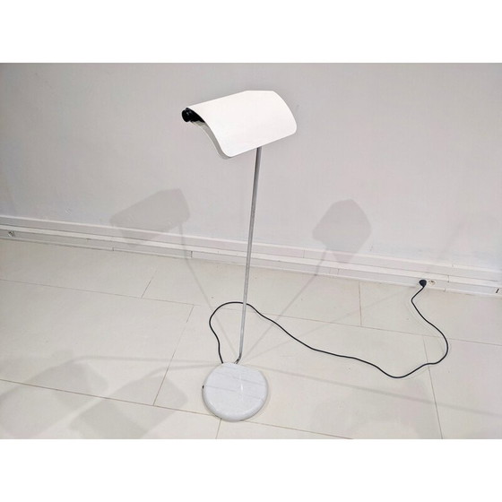 Image 1 of Lampadaire vintage avec base circulaire en marbre