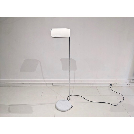 Image 1 of Lampadaire vintage avec base circulaire en marbre