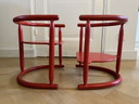 2X Chaises d'enfant Ikea rouge vintage Anna by Karin Mobring (1963) avec coussin d'assise d'origine
