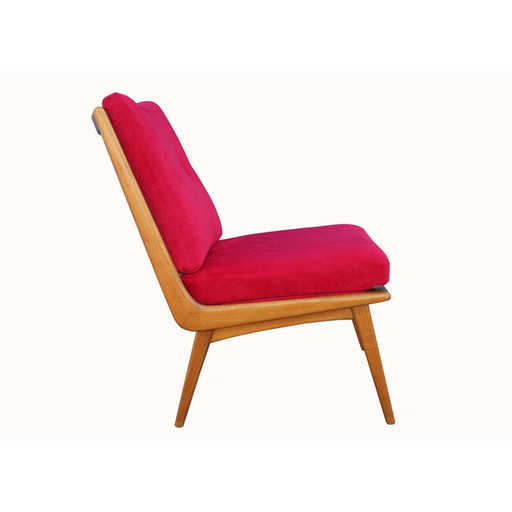 Chaise vintage, Hans Mitzlaff Soloform en rouge Ox-Blood 1950s