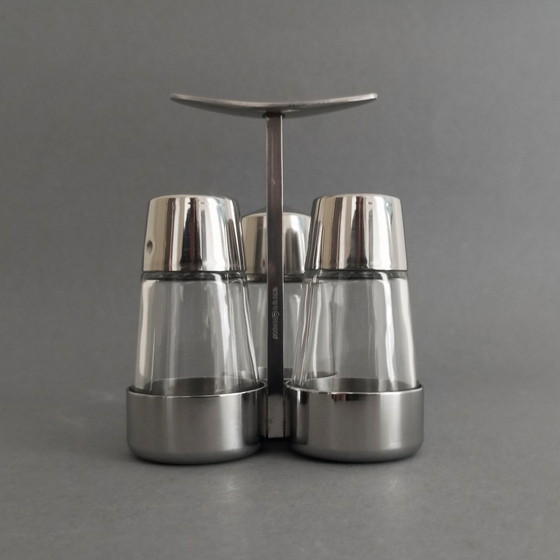 Image 1 of Gio Ponti Art-Deco Moderniste Sel et Poivre Epices Menage Pour Krupp Autriche 1950S
