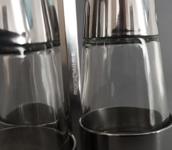 Image 1 of Gio Ponti Art-Deco Moderniste Sel et Poivre Epices Menage Pour Krupp Autriche 1950S