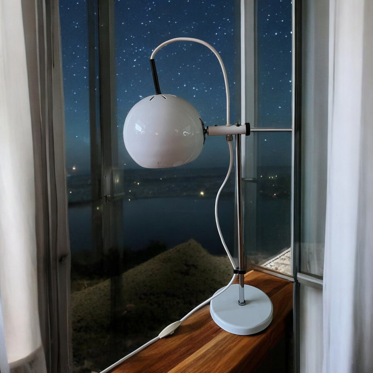 Lampe Boule Space Age Vintage – Suspension Plafonnier ère Atomique – Opaque