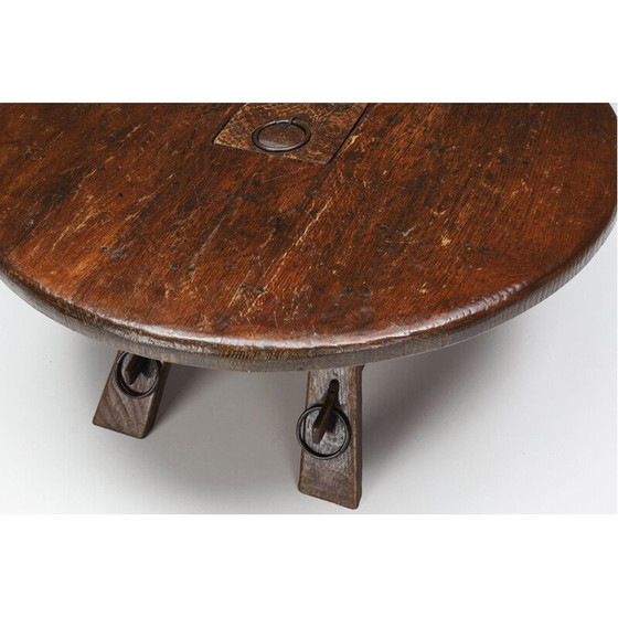 Image 1 of Table basse rustique vintage avec anneau, 1960