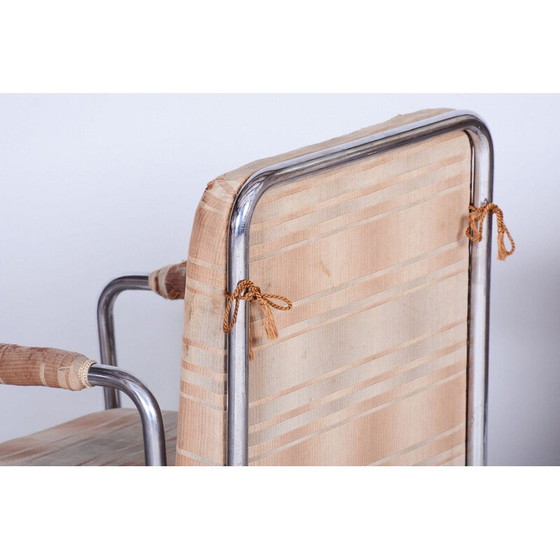 Image 1 of Paire de fauteuils Bauhaus vintage en acier chromé et tissu par Karel E. Ort pour Hynek Gottwald, Tchécoslovaquie 1930