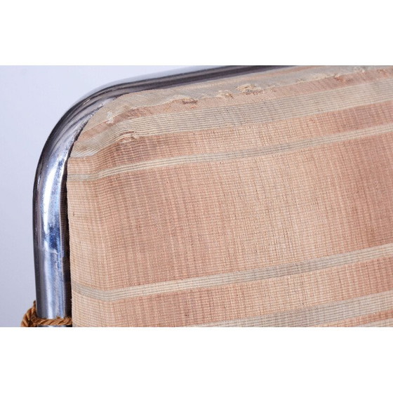 Image 1 of Paire de fauteuils Bauhaus vintage en acier chromé et tissu par Karel E. Ort pour Hynek Gottwald, Tchécoslovaquie 1930